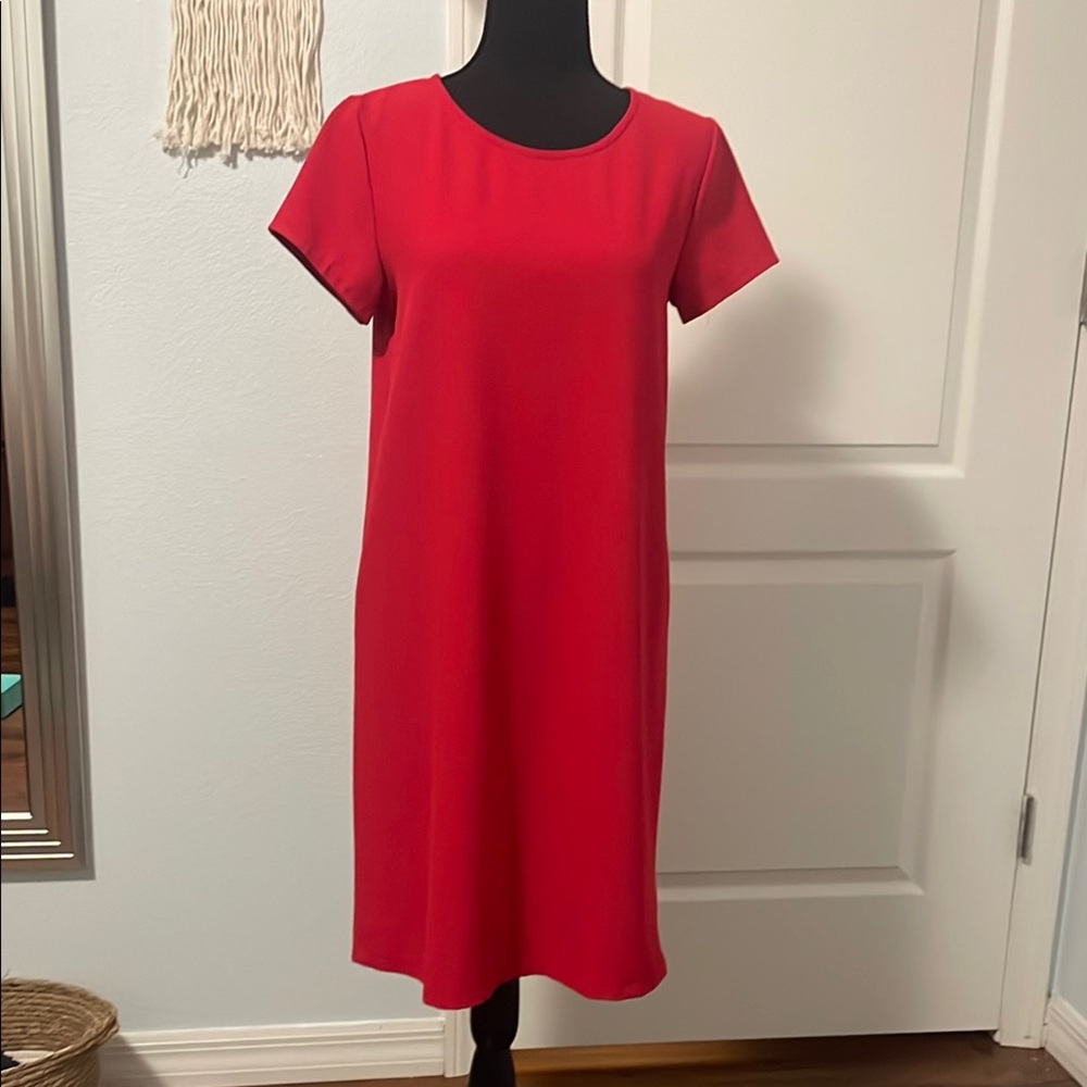 Chic Red Short Sleeve Dress